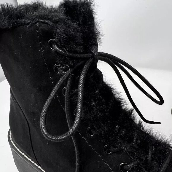 Madden Girl Women's Carra Chunky Block Heel Boot Faux Fur Lined Black Size 8.5 - Picture 4 of 8